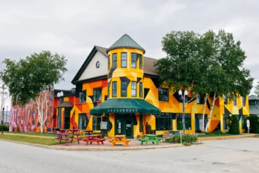 The recently muralized Gem Theater, in Bethel Maine