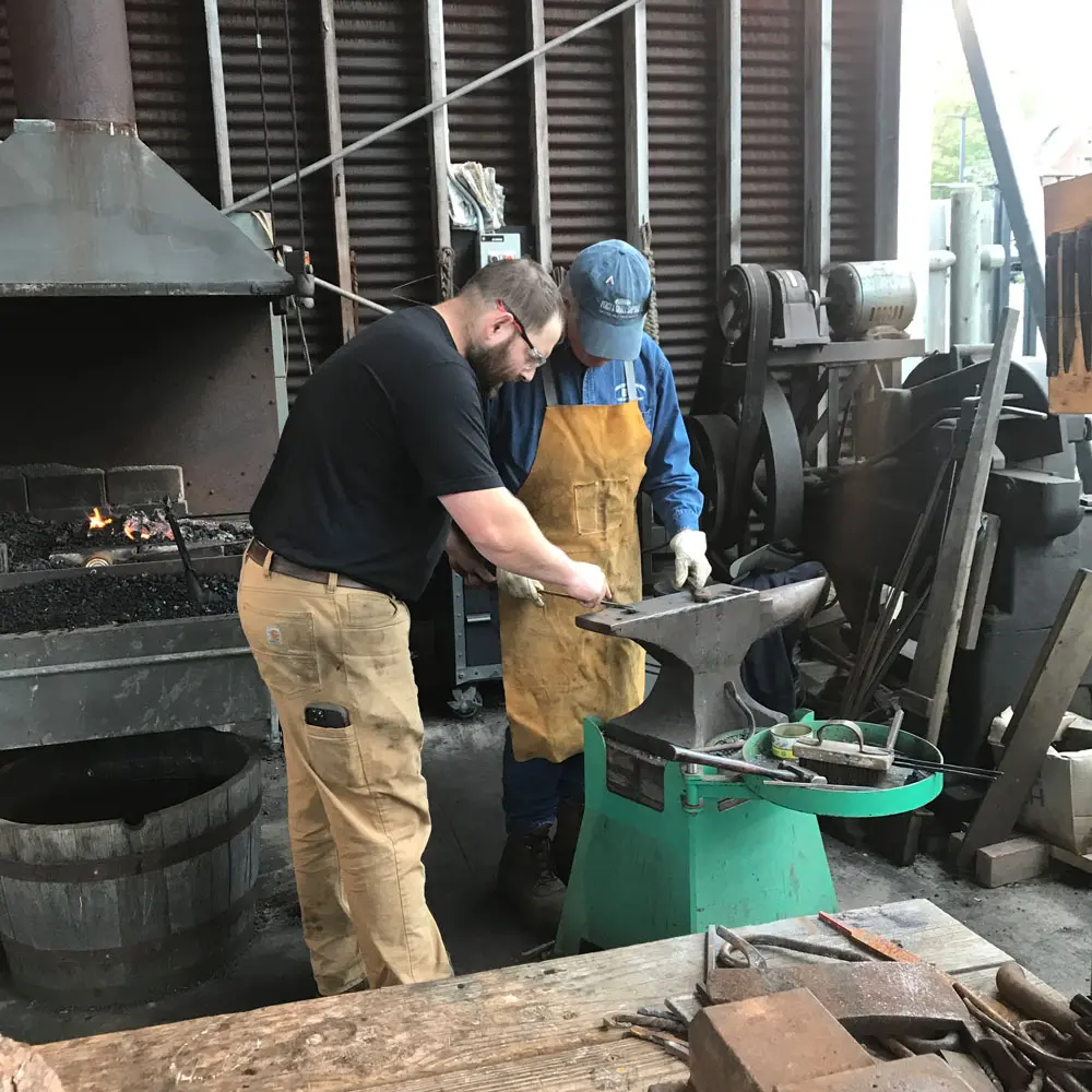Forging ahead: from Maine Craft Weekend 2021, a blacksmithing demo at Bath’s Maine Maritime Museum.Forging ahead: from Maine Craft Weekend 2021, a blacksmithing demo at Bath’s Maine Maritime Museum.