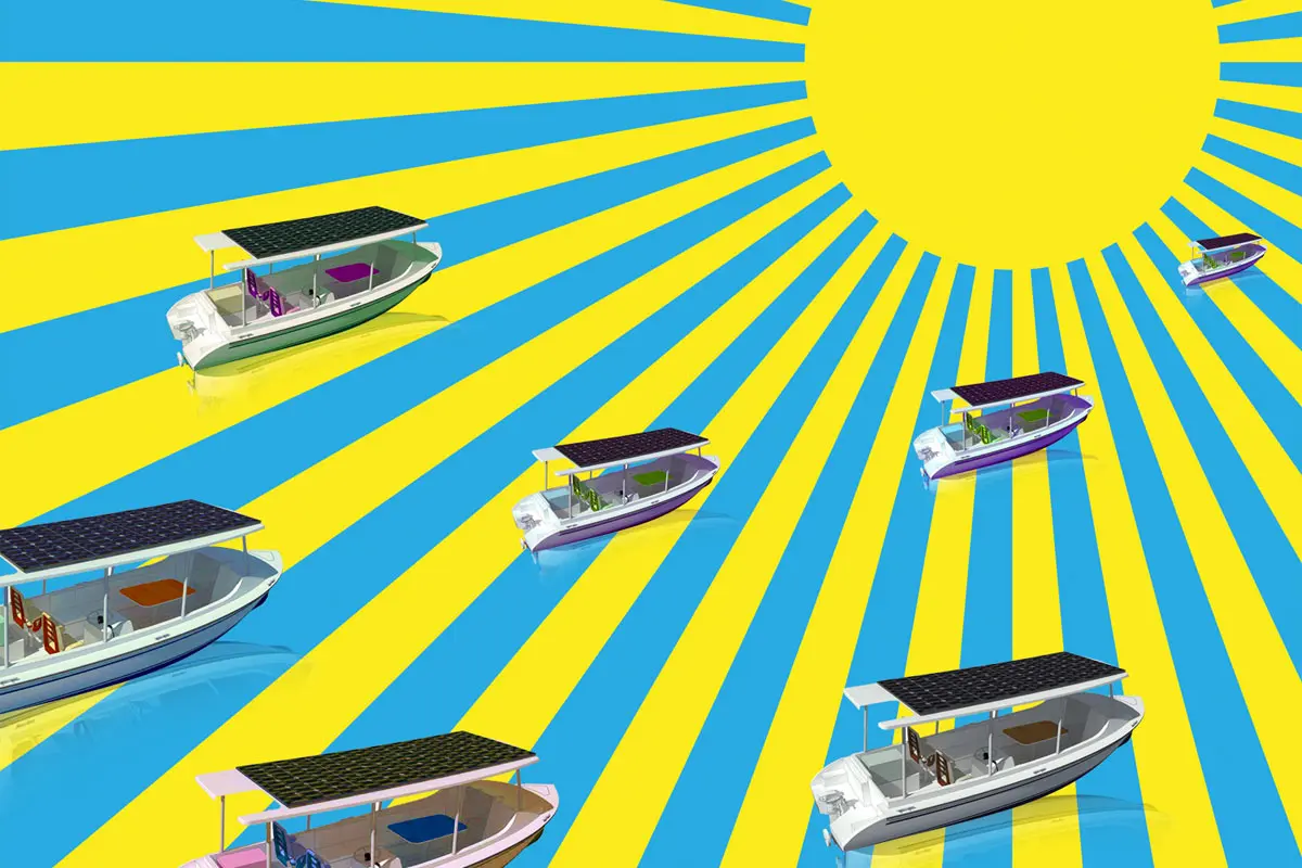 Built and launched in Maine this year, the Solar Sal, pictured, is the world’s first all-solar fiberglass passenger boat. Its builders and inventor hope it’s coming soon to a lake near you.