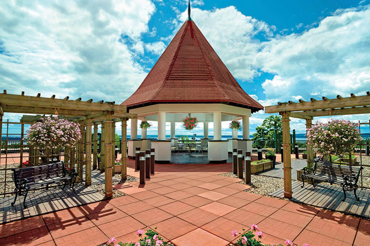 The rooftop patio at St. Andrews’ Algonquin Resort.