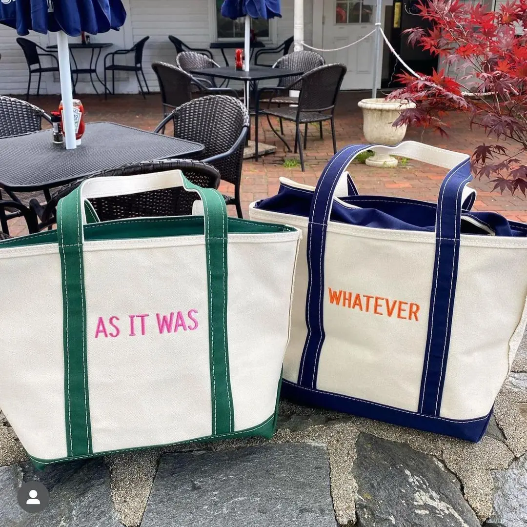 As It Was and Whatever ironic LL Bean totes