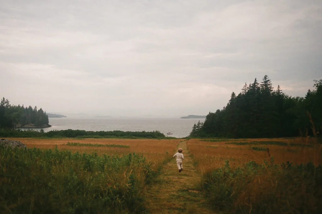 a child running in a field