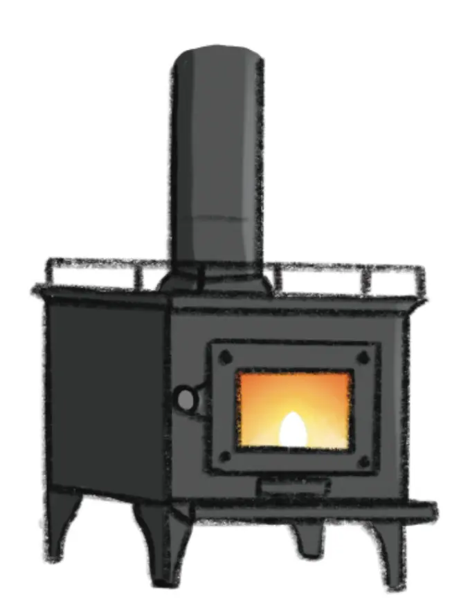 an illustration of a mini woodstove