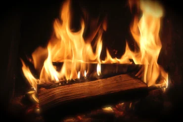 wood on fire