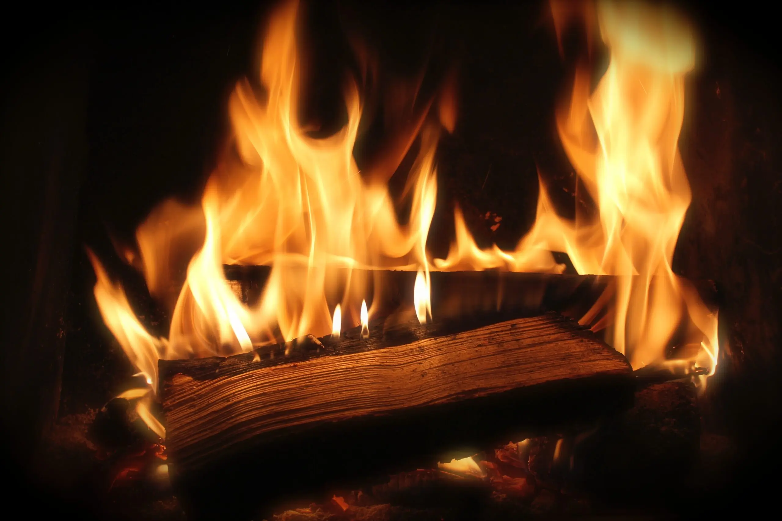 wood on fire