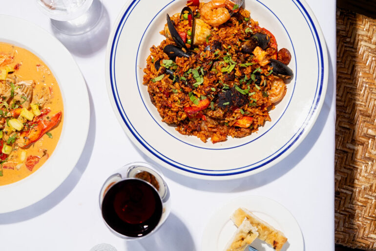 Lobster Moqueca and the famed local-seafood paella from Havana, in Bar Harbor