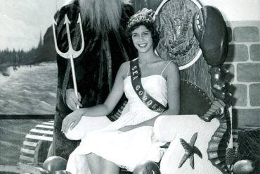 At a circa 1960 festival, King Neptune poses with the Sea Goddess. Photo courtesy of the Maine Lobster Festival