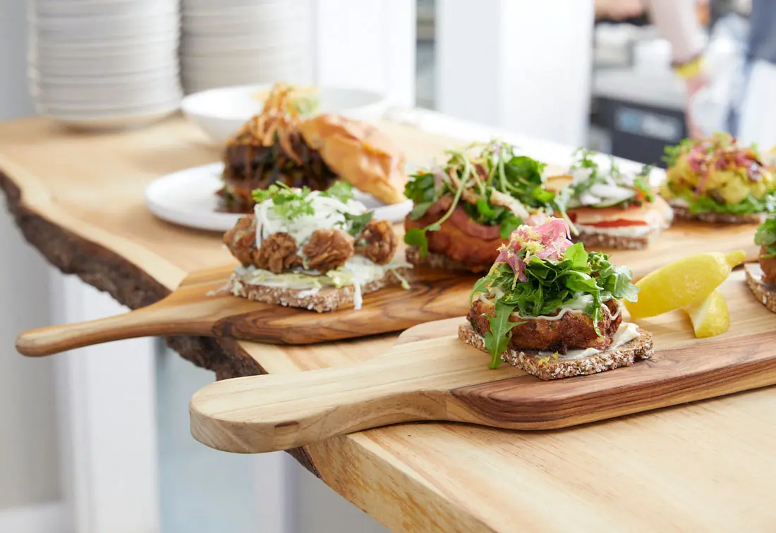 A sampling of smørrebrød at Trudy Bird’s Ølbar