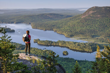 a hiker on Barren Mountain