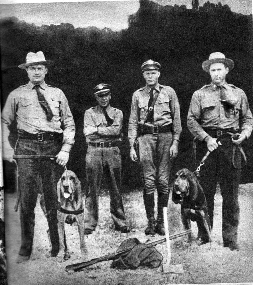 a law-enforcement portrait, with the Phantom of the Allagash’s gear, that ran in True Detective magazine