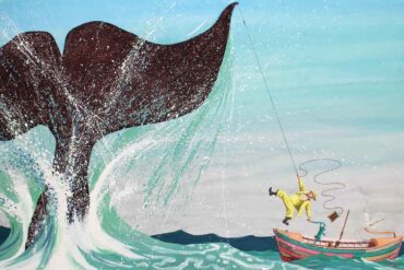 whale tail illustration from "Burt Dow, Deep-Water Man," by Robert McCloskey