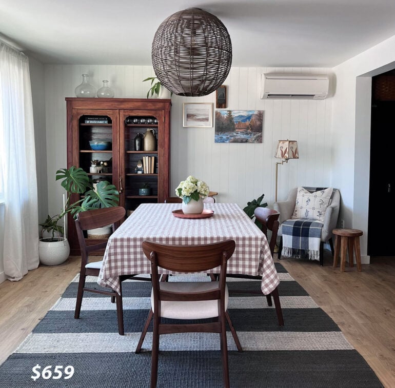 $650 dining room renovation by Jess Bailey of @mainemadehome
