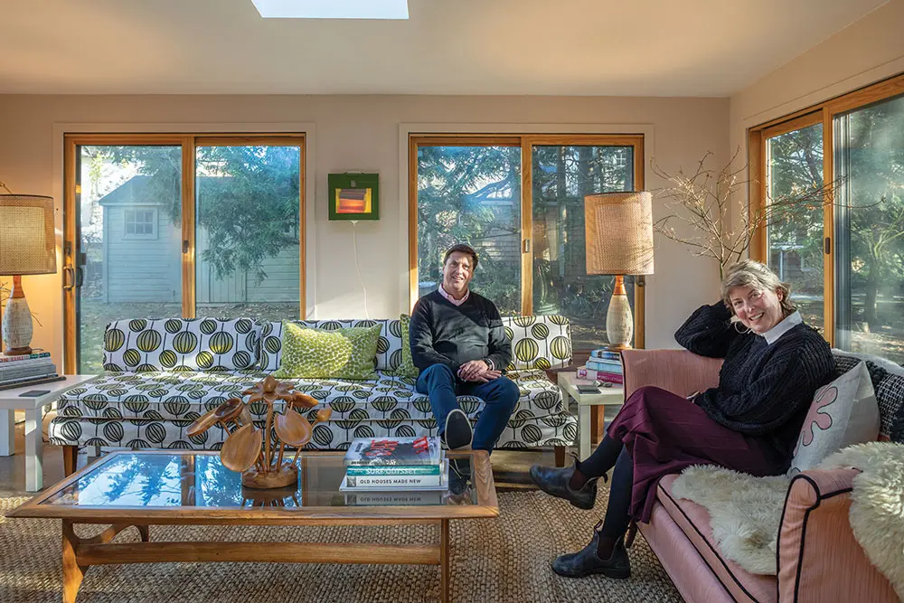 David Marsden and Honour Mack in the sunroom