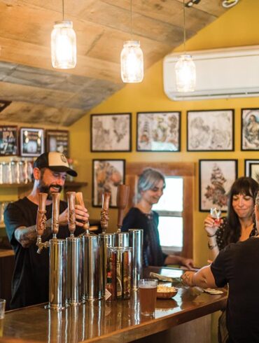 the taproom at Tattooed Dad Brewing Co. in Jackson, Maine