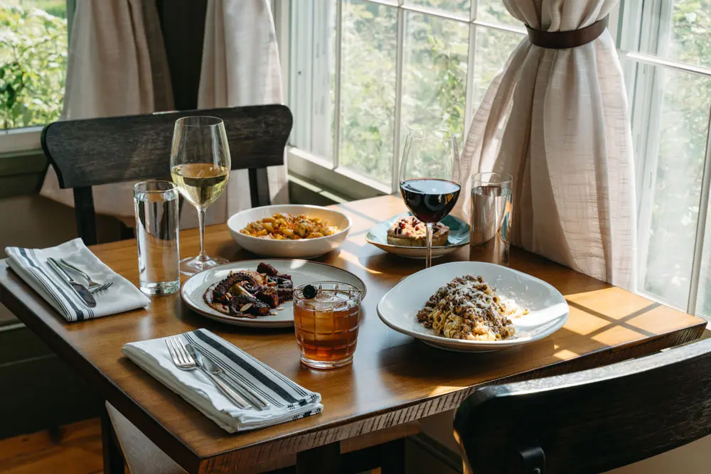dinner at Aster & Rose, Youngtown Inn's restaurant