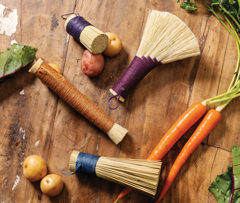 organic-broomcorn scrub and counter brushes by Yarmouth’s Robert Scheckler