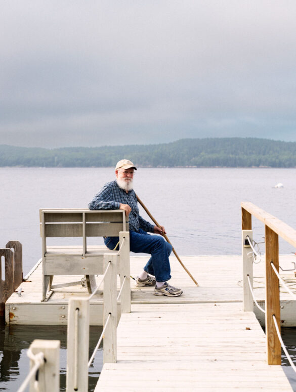 Dan Dennett on his Deer Isle dock