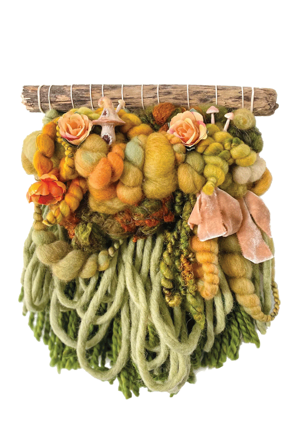 mixed-media wall hanging by Halley Phillips