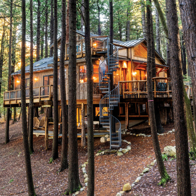 a tree-house compound on Monmouth’s Cobbosseecontee Lake