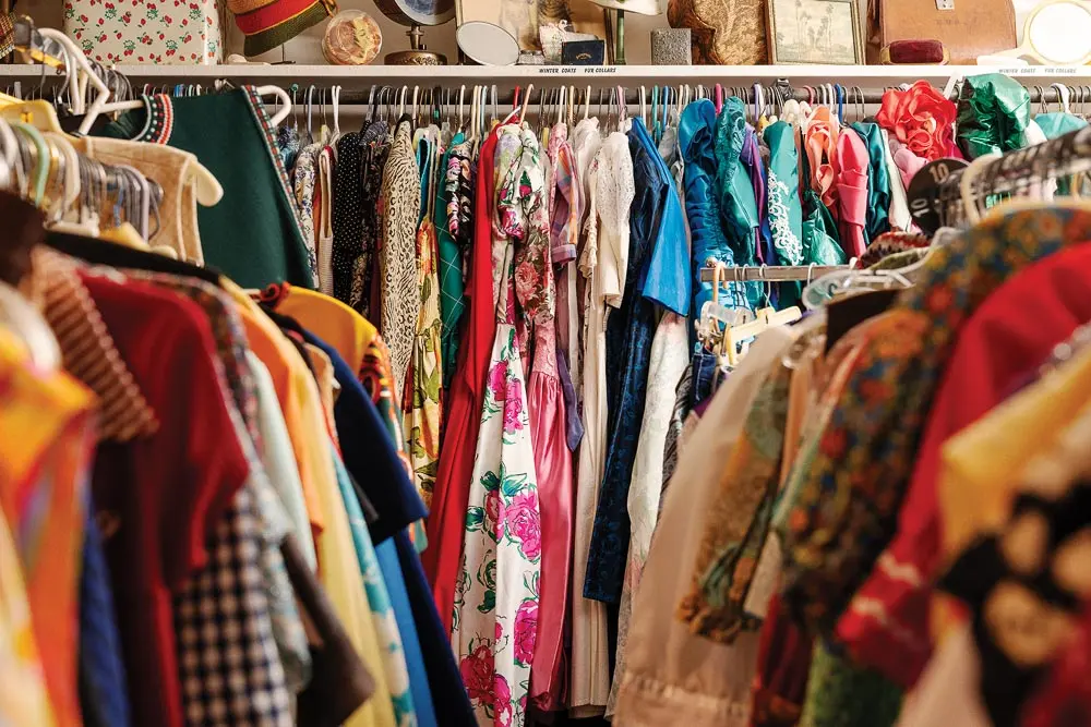 Linda Mitchell-Storer's vintage clothing and costume collection at Vintage Finery, in Orrington, Maine