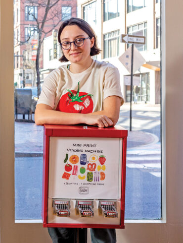 Anastasia Inciardi stands for a portrait in Soleli, a shopping and retail shop located in the Old Port of Portland, Maine