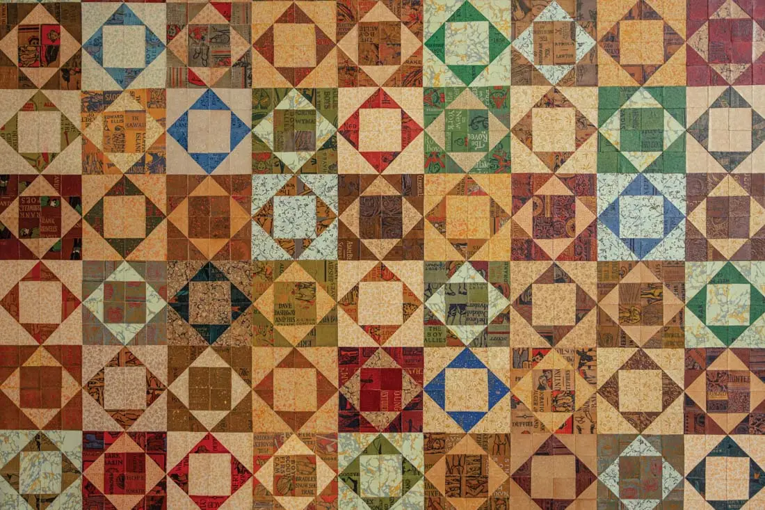 a biblioquilt by Larry Clifford of Flyleaf Gallery