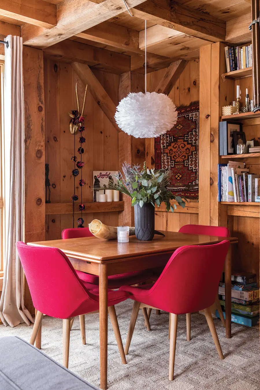 Dining nook in Ali Malone and Ben Ray’s 1970s condo in Sugarloaf’s Birchwood development