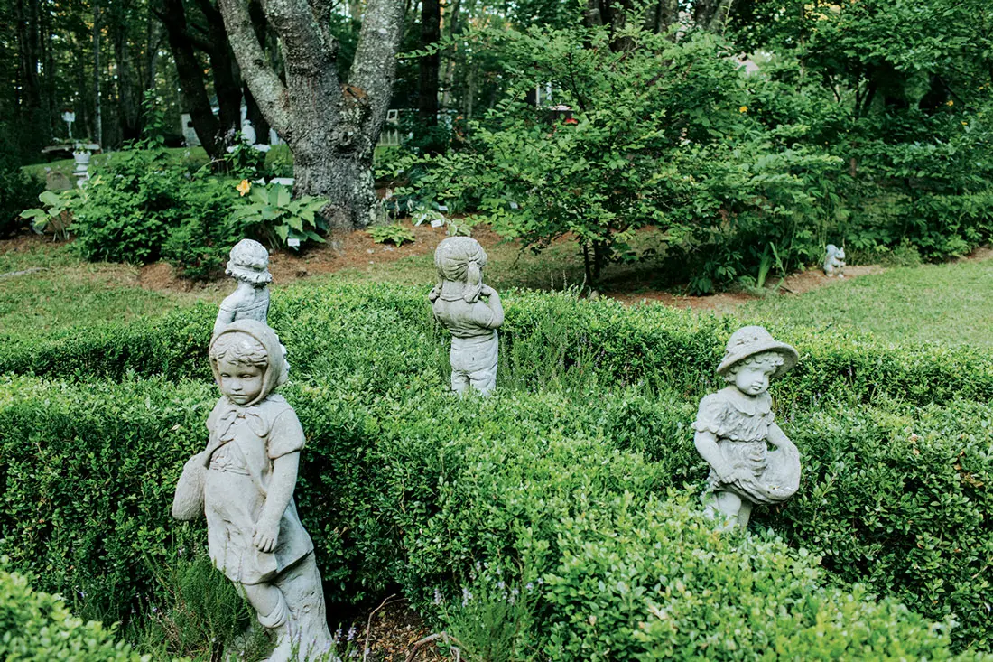 garden statues near the playhouse