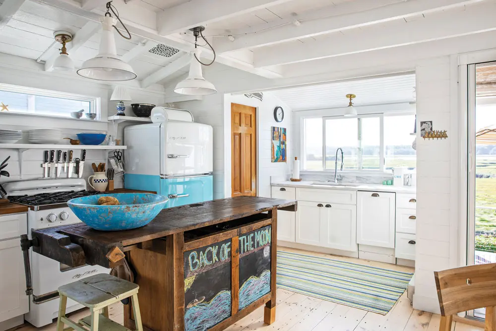 Maura McEvoy's beach house kitchen in Wells, Maine