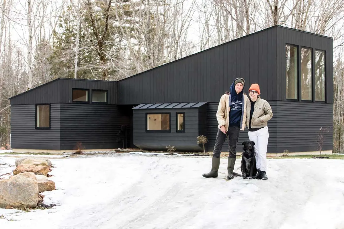 2103_MH-Tour8-new Ariel Birke and Luke Olson outside of their Lincolnville home