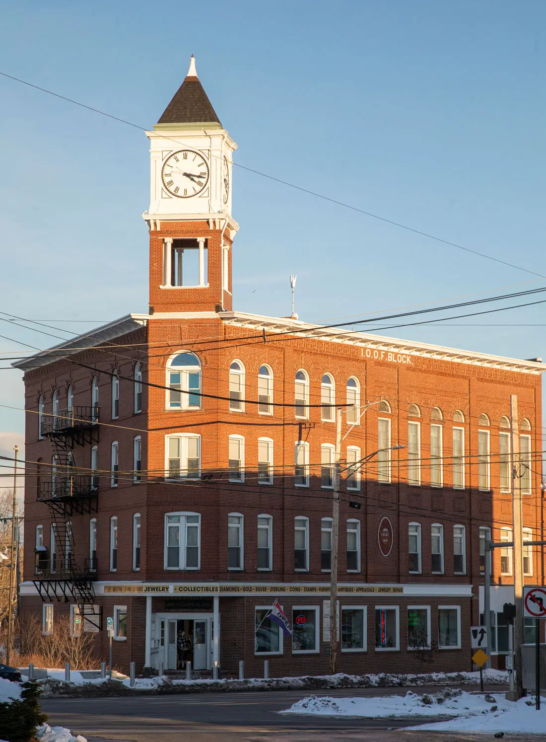 2104_MH_Landmarks_2 The clock atop the tower on Forest Avenue’s Odd Fellows Block