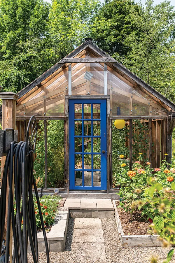 Lisa Colburn's backyard greenhouse