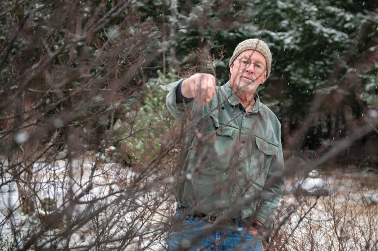 David Spahr sowing seeds of rare and endangered Maine plant on his Washington property