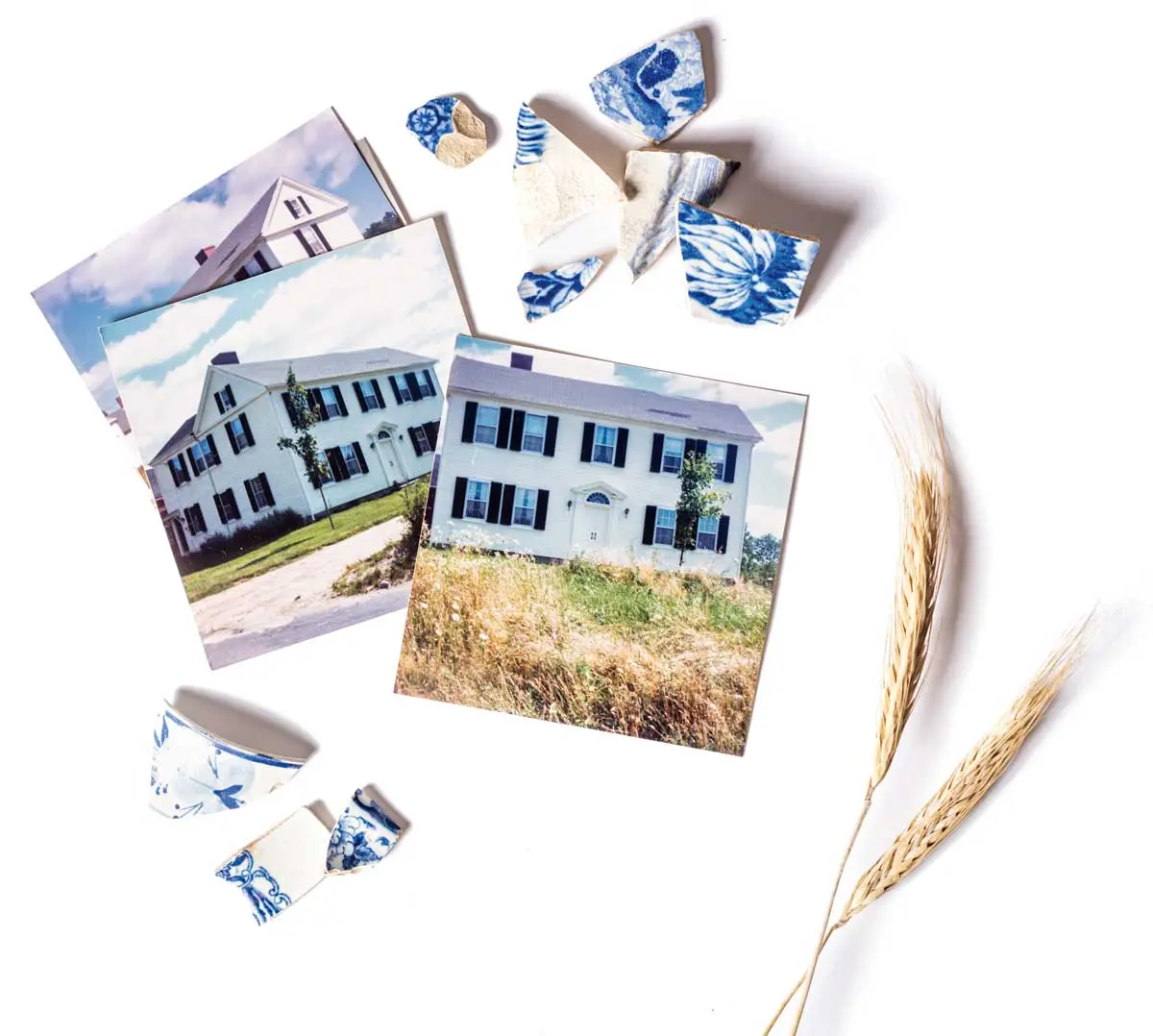 The Secret of Porters Landing Snapshots of the author’s former home in Freeport mingle with shards of willowware — likely imported in a ship owned by Rufus Soule in the 19th century — unearthed in the garden.