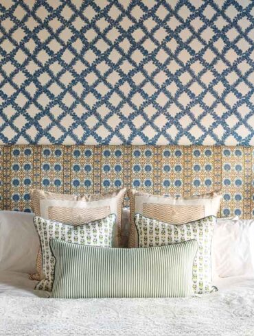 Guest rooms at the Claremont Hotel showcase expert pattern mixing
