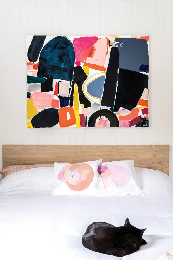 Heather Chontos painting and pillows