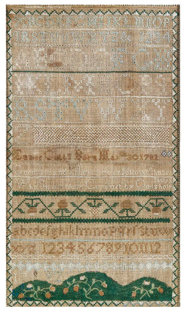 sampler from Misses Martin’s School for Young Ladies in North Yarmouth