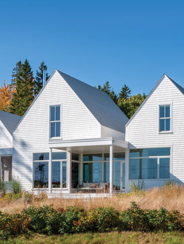 triple-peaked home designed by William Hanley, of Northeast Harbor’s WMH Architects