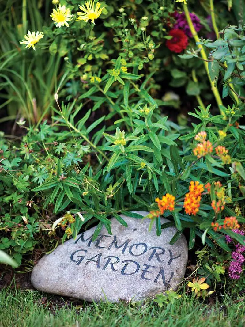 Scores of Colorful Glass Orbs Lend Continuity to This Harpswell Garden one of three memory gardens dedicated to deceased family members, friends, and pets
