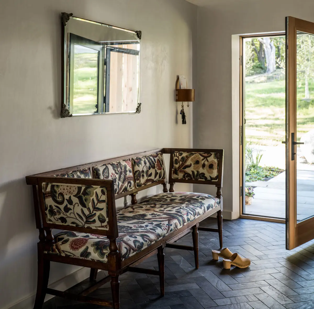 Portland designer Heidi Lachapelle worked with Yarmouth’s Pistol Pete Upholstery to revamp an antique bench