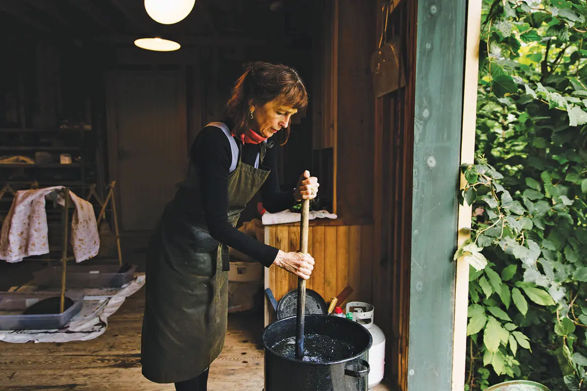 Antonia Munroe working in her Camden studio