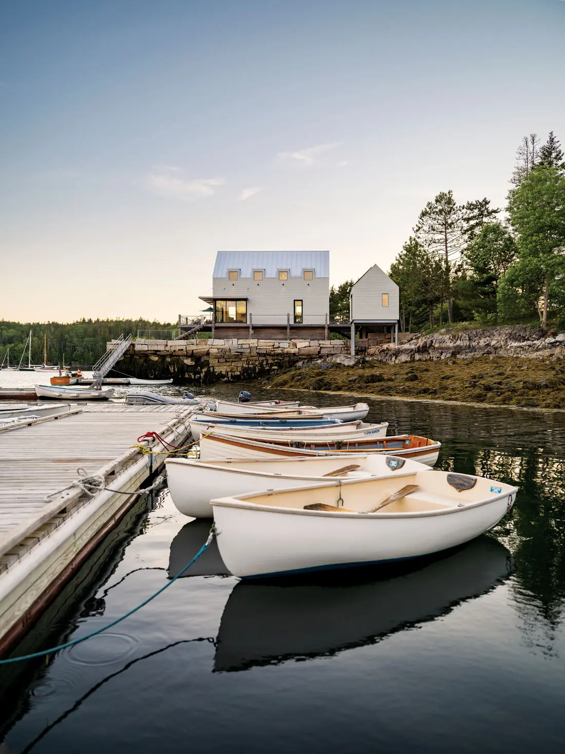 A guest cottage hovers on fiberglass posts where an ice house once stood.