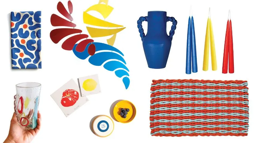Maine-made products in primary colors