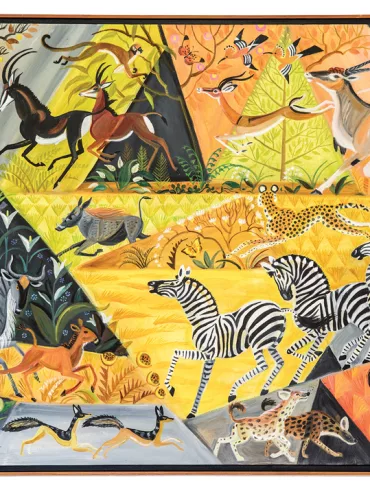 Dahlov Ipcar's Luando Morning, 1994, oil on linen, 30" x 48"