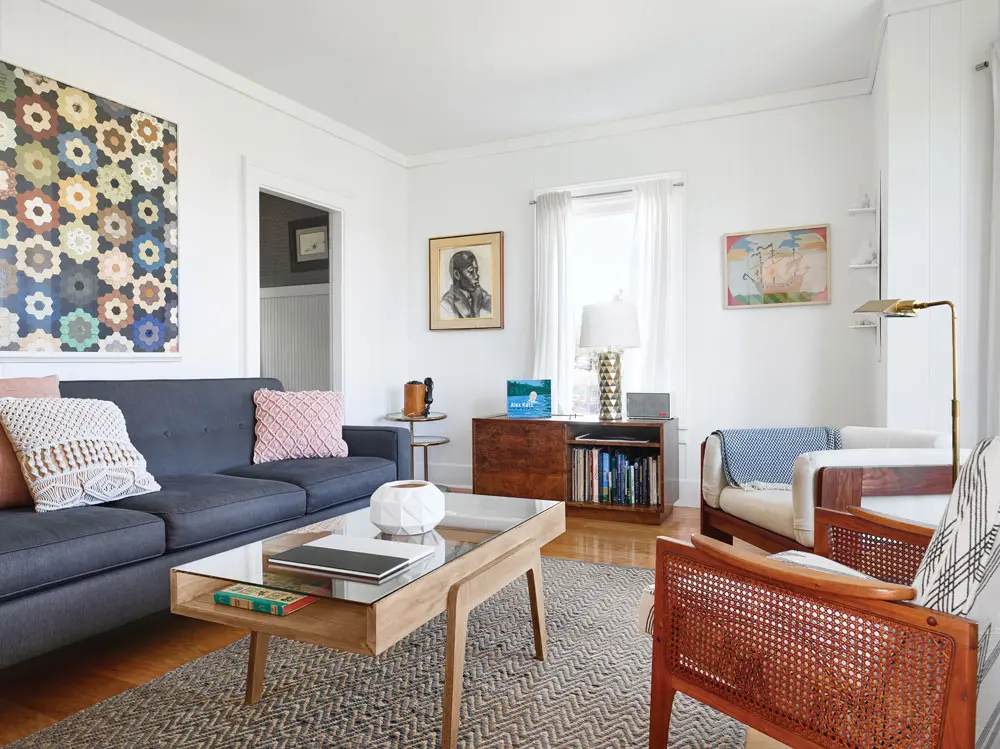 mid-century Maine living room