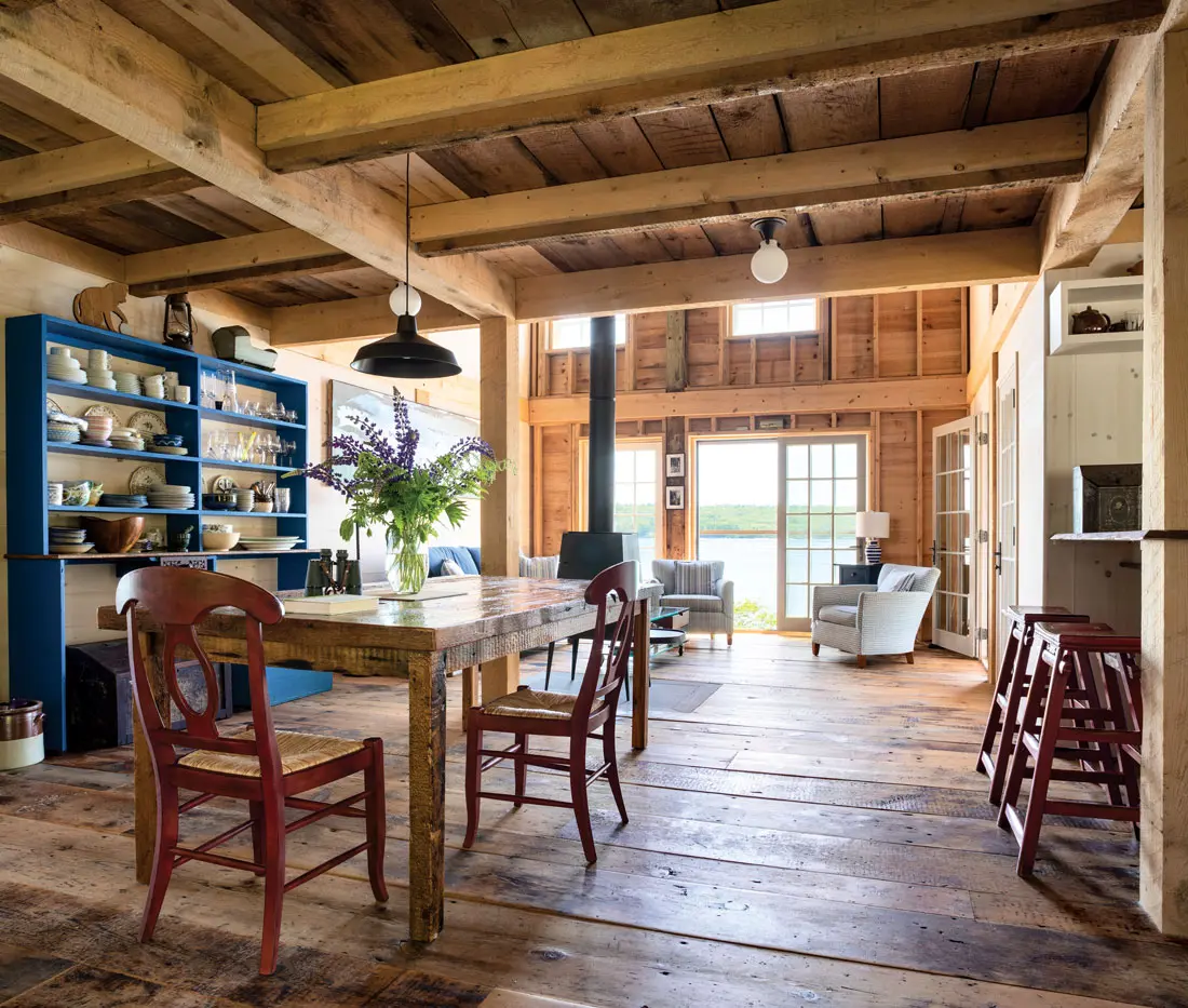 200-year-old floorboards in the Westport Island chandlery