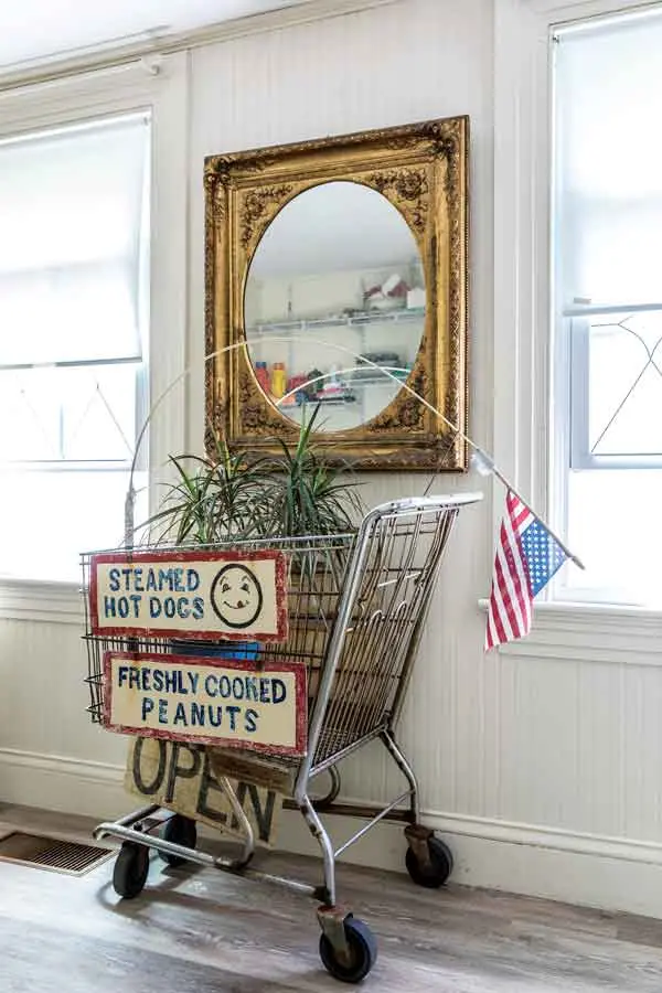 For decades, the shopping cart parked in the first-floor bath served as a sign on wheels for the now-closed Uncle Tom’s Market in Brunswick.