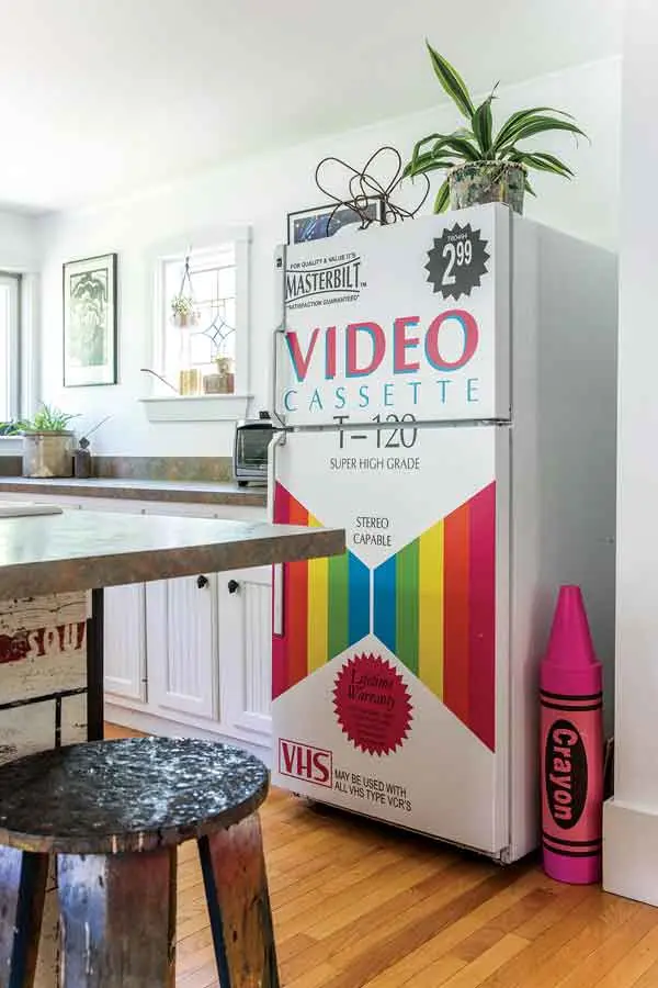 Demers made the refrigerator sticker from a photocopy of a videotape box.