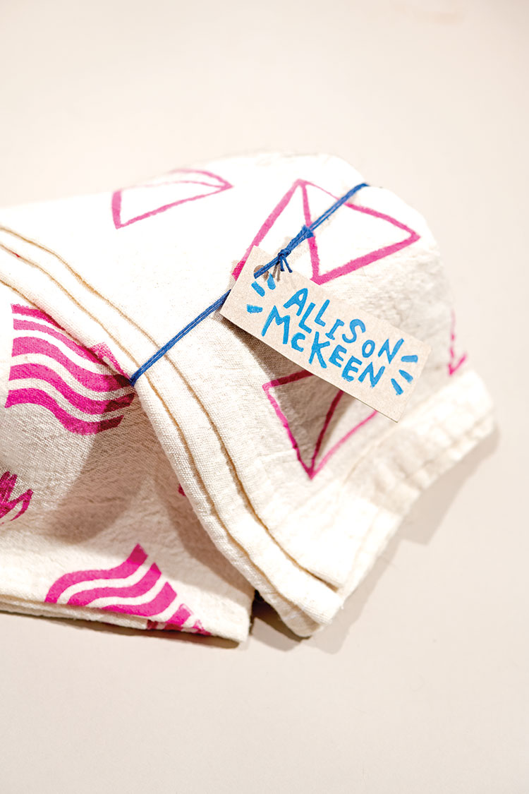 Allison McKeen's block-printed tea towels