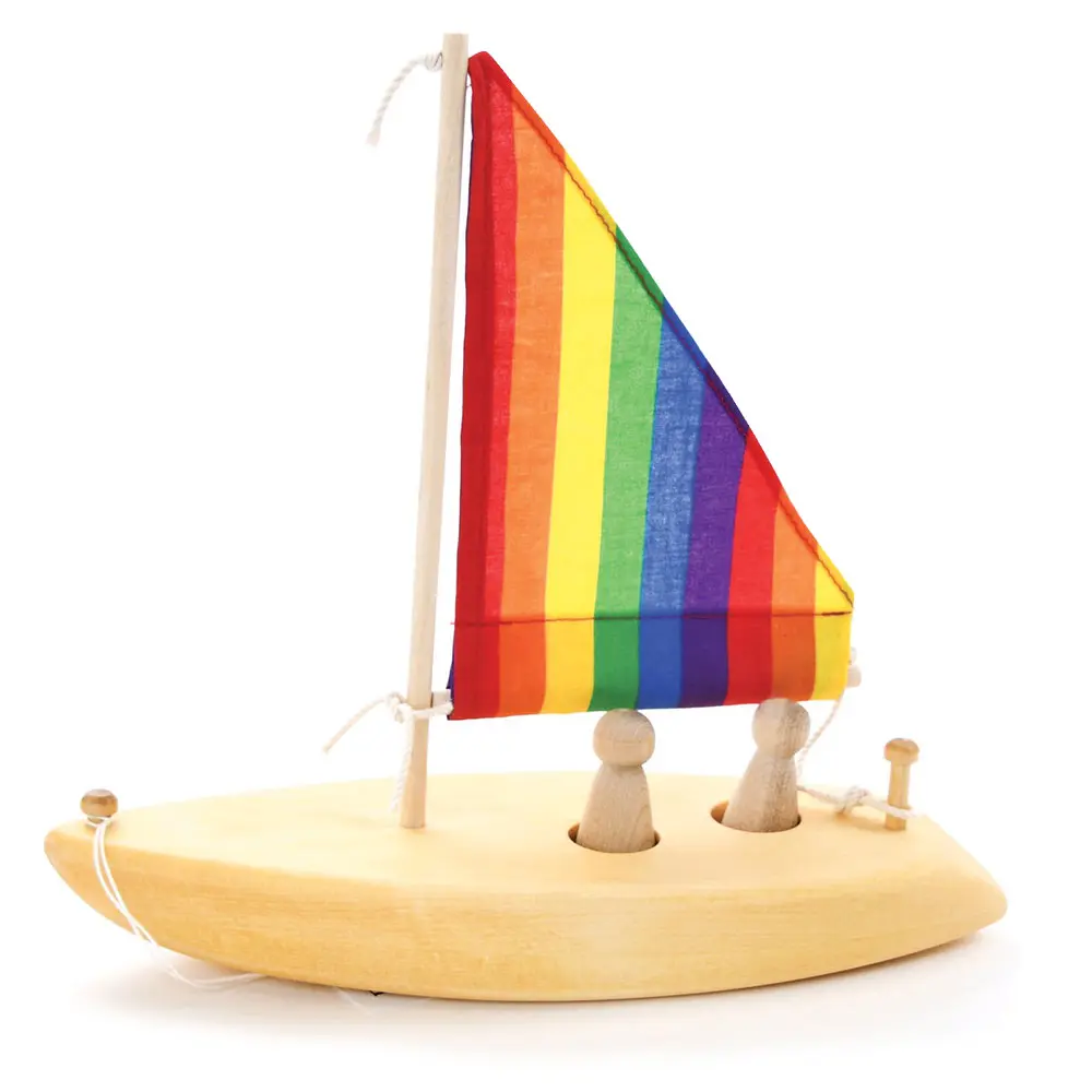 f_sailboat rainbow wooden toy sailboat